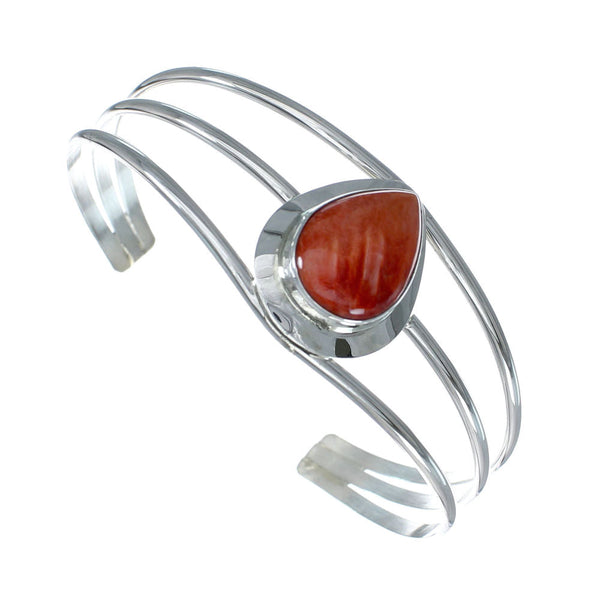 Navajo Oyster Shell Sterling Silver Tear Drop Cuff Bracelet NX11546